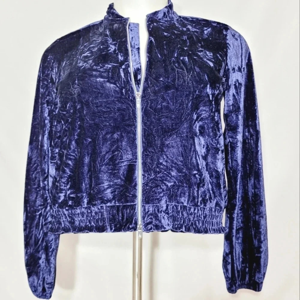 SMALL Josie Velvet Crush‎ Jacket Navy Blue NWT